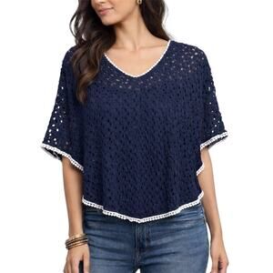 Mauve Crochet Lace Top Size M Boho Sheer Knit Romantic Feminine Blouse